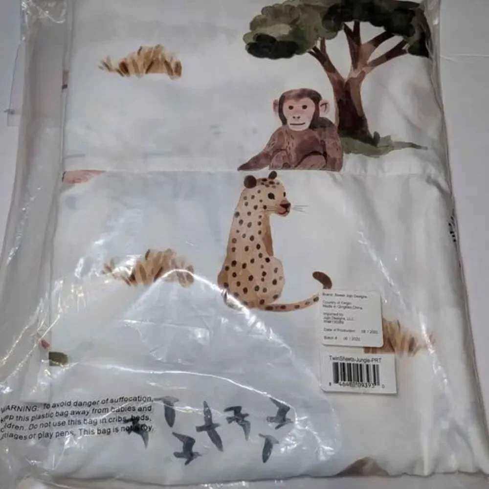 Jojo Sweet Designs Twin Size Jungle Animals Bedding Sheet Set NEW